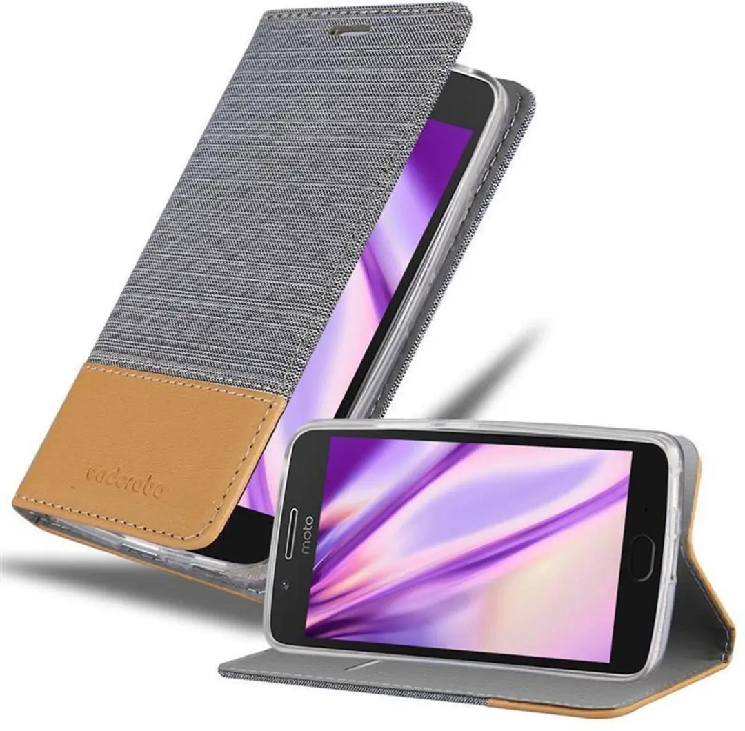 Cadorabo Hoesje geschikt voor Motorola MOTO G5 PLUS in LICHTGRIJS BRUIN