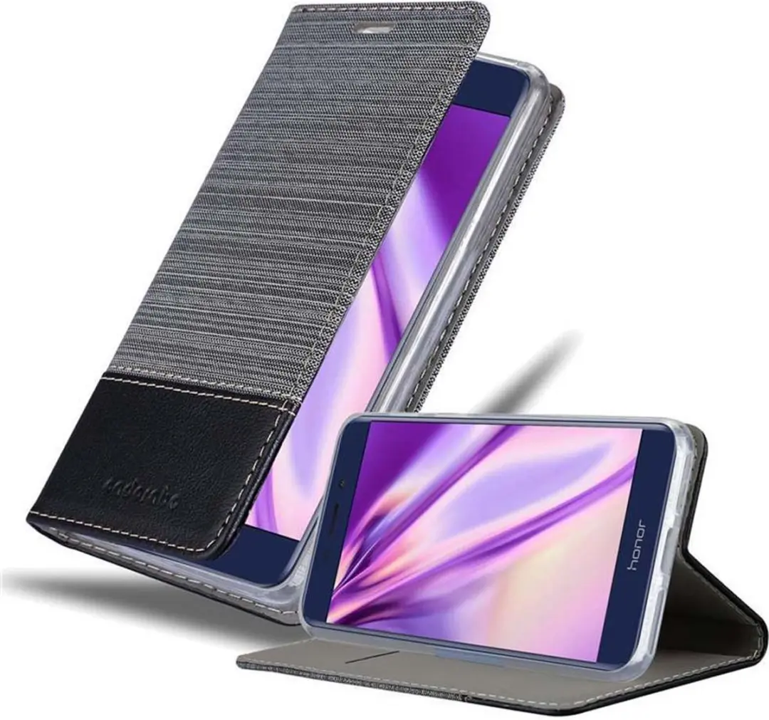 Cadorabo Hoesje geschikt voor Honor V9 PLAY in GRIJS ZWART