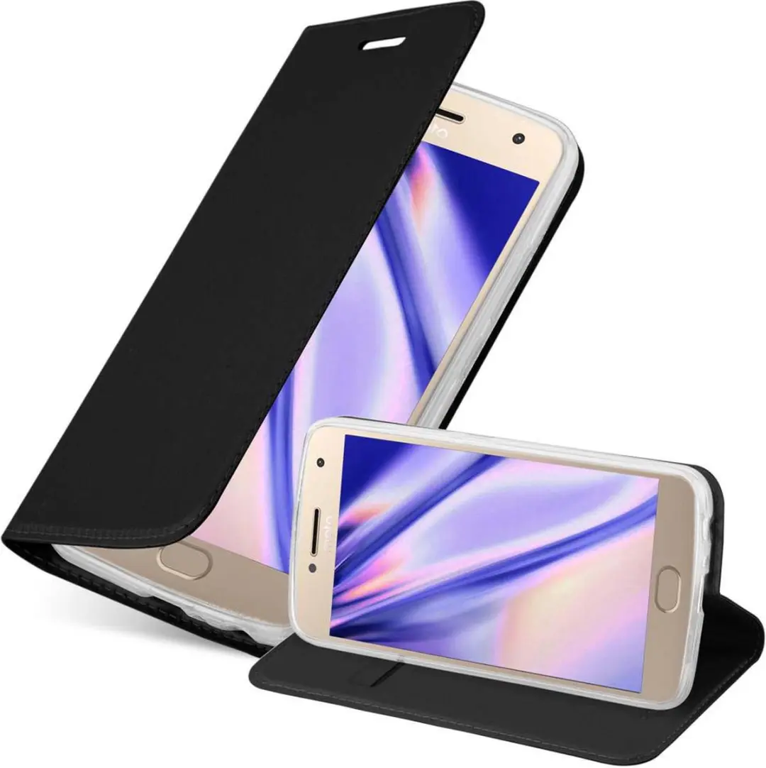 Cadorabo Hoesje geschikt voor Motorola MOTO G5 PLUS in CLASSY ZWART