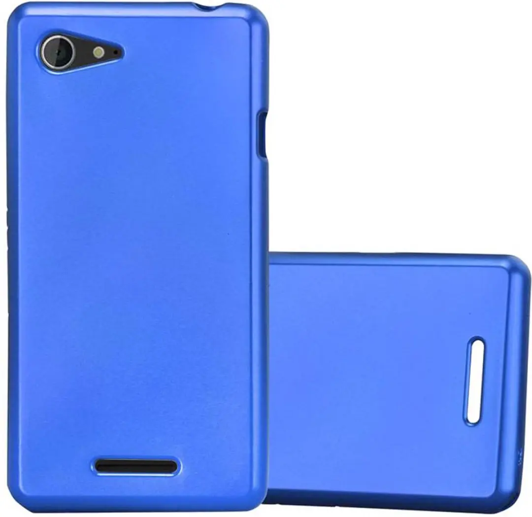 Cadorabo Hoesje geschikt voor Sony Xperia E3 in METAAL BLAUW