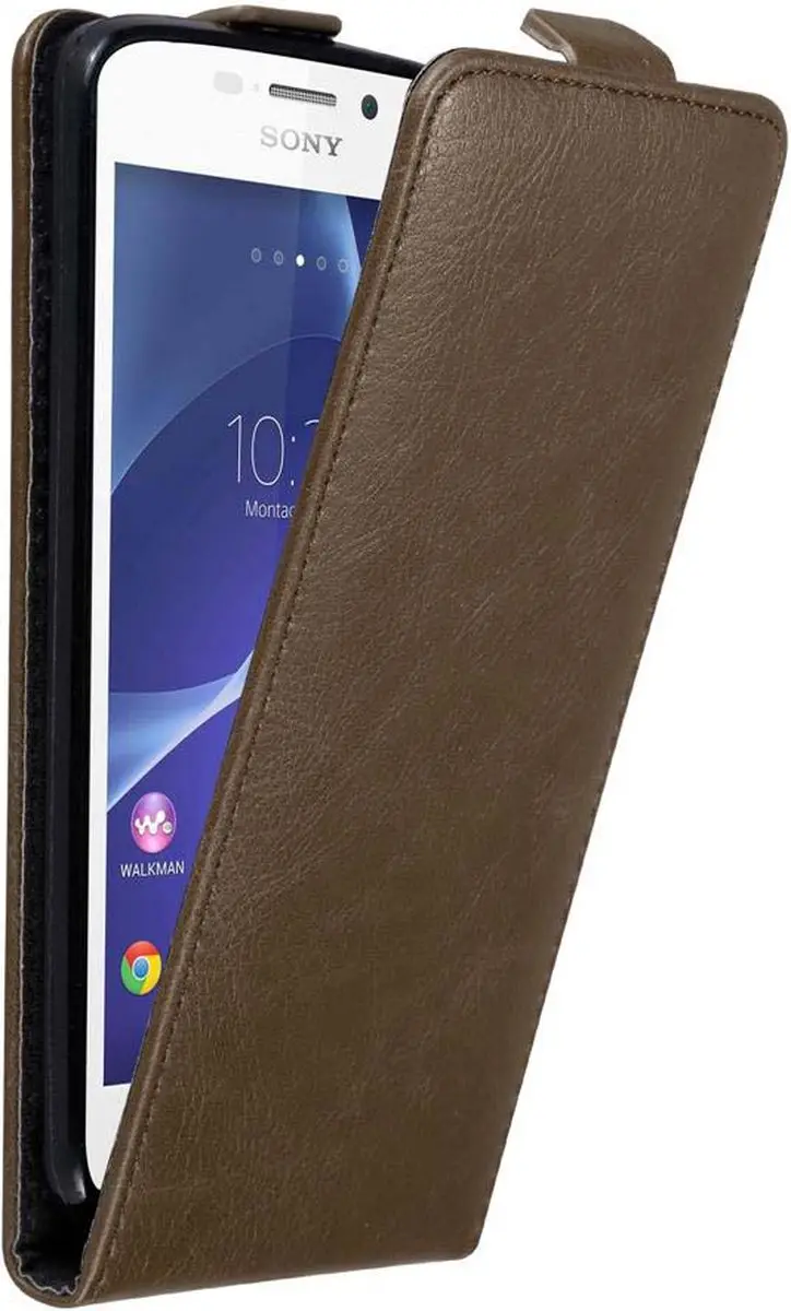 Cadorabo Hoesje geschikt voor Sony Xperia M2 / M2 AQUA in KOFFIE BRUIN