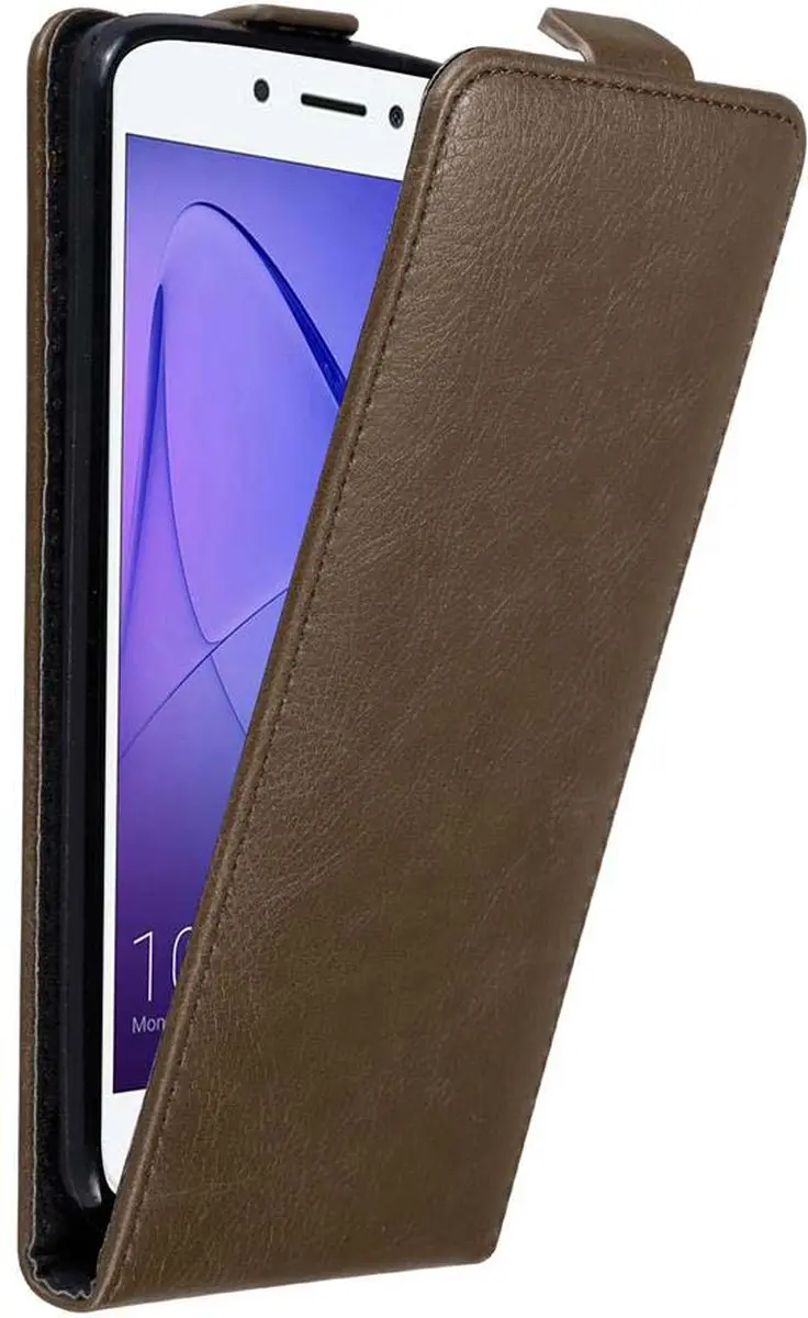 Cadorabo Hoesje geschikt voor Honor 6A in KOFFIE BRUIN - Beschermhoes in flip design Case Cover met magnetische sluiting