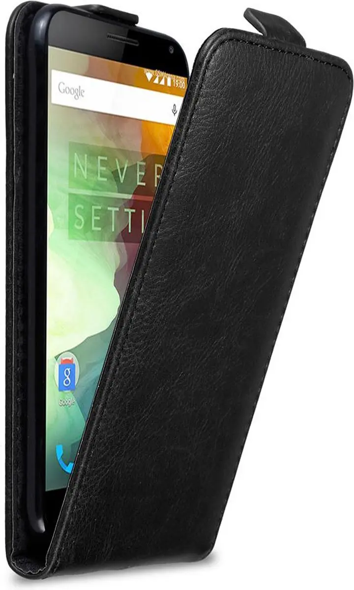 Cadorabo Hoesje geschikt voor OnePlus 2 in ZWARTE NACHT - Beschermhoes in flip design Case Cover met magnetische sluiting
