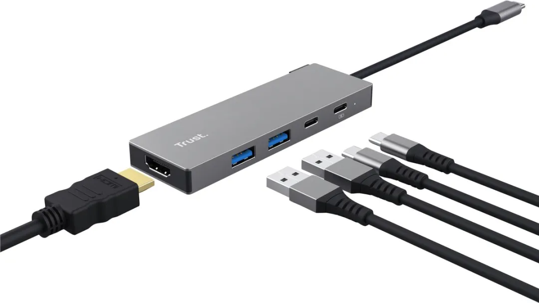 Trust Dalyx USB-C Hub 26062 - HDMI & 4 Poorten - Zilver - afbeelding 6 van 6