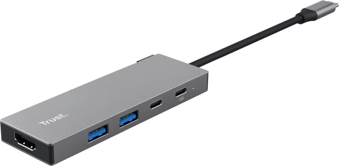 Trust Dalyx USB-C Hub 26062 - HDMI & 4 Poorten - Zilver