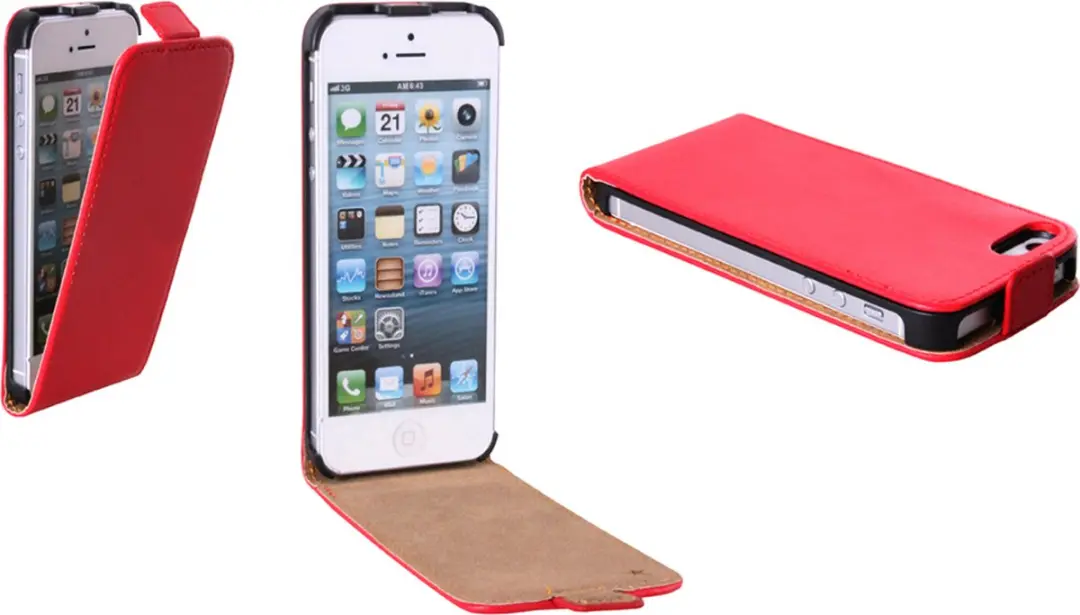 Patona Flip Case voor Apple iPhone 5 rot ultra slank