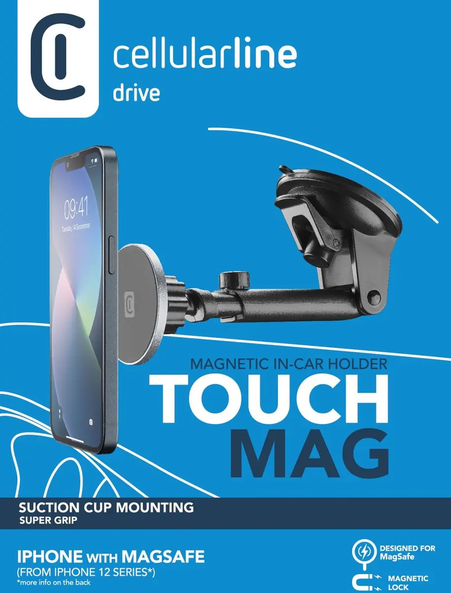 Cellularline Touch Mag Autohouder Zuignap MagSafe - afbeelding 2 van 3