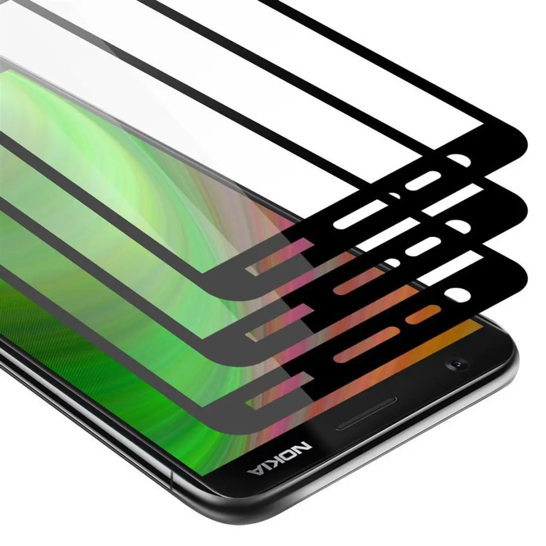 Cadorabo 3x Screenprotector geschikt voor Nokia 5.1 Volledig scherm pantserfolie