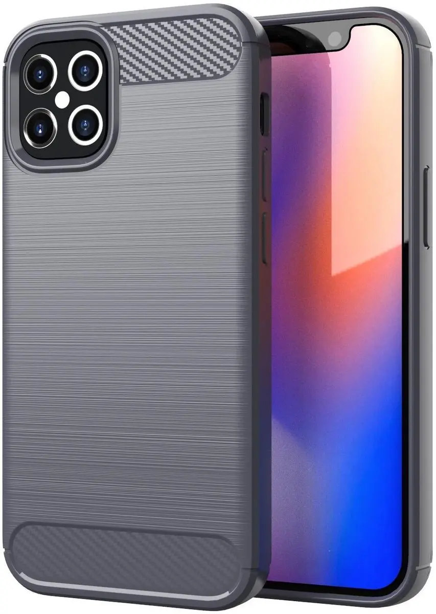 Cadorabo Hoesje geschikt voor Apple iPhone 12 PRO MAX in BRUSHED GRIJS