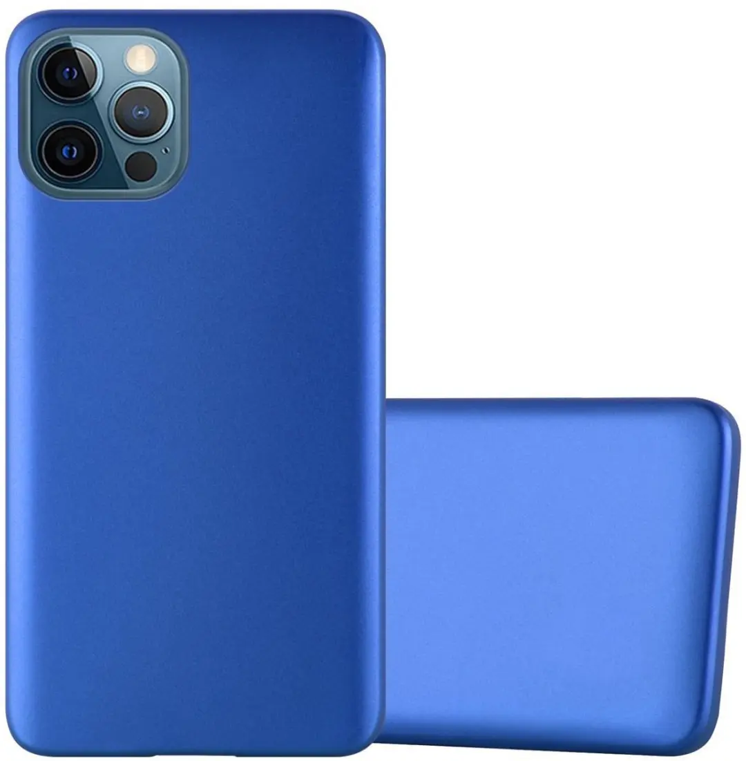 Cadorabo Hoesje geschikt voor Apple iPhone 12 / 12 PRO in METAAL BLAUW