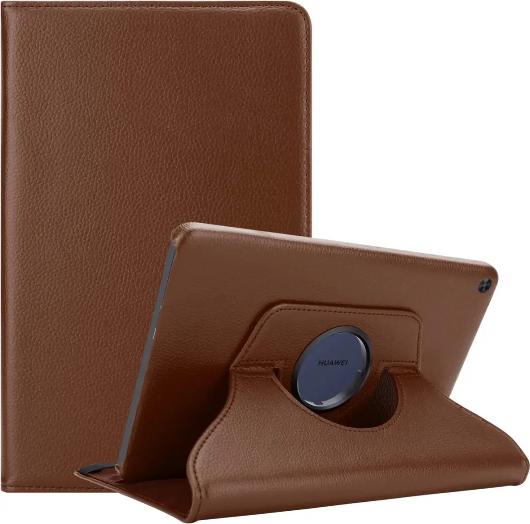 Cadorabo Tablet Hoesje geschikt voor Huawei MatePad T 10 (9.7 Zoll) / T 10s (10.1 Zoll) in PADDESTOEL BRUIN - Beschermhoes ZONDER auto Wake Up, met stand functie en elastische band sluiting Book Case Cover Etui