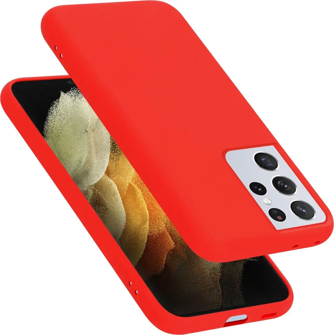 Cadorabo Hoesje geschikt voor Samsung Galaxy S22 ULTRA in LIQUID ROOD