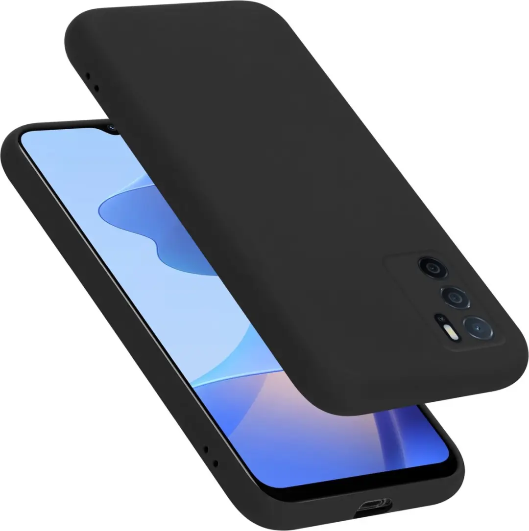 Cadorabo Hoesje geschikt voor Oppo A16s / A54s in LIQUID ZWART