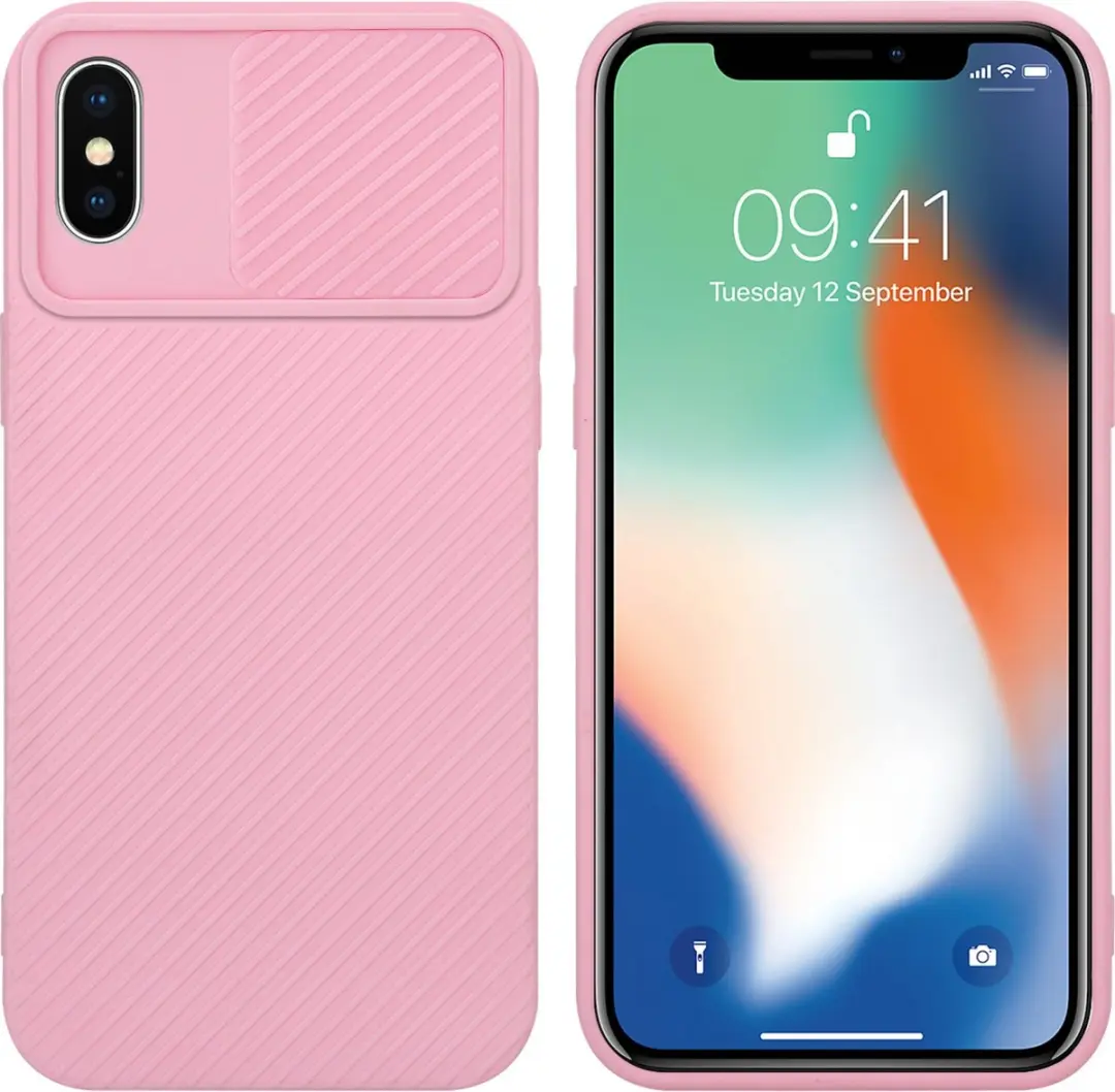 Cadorabo Hoesje geschikt voor Apple iPhone X / XS in Bonbon Roze