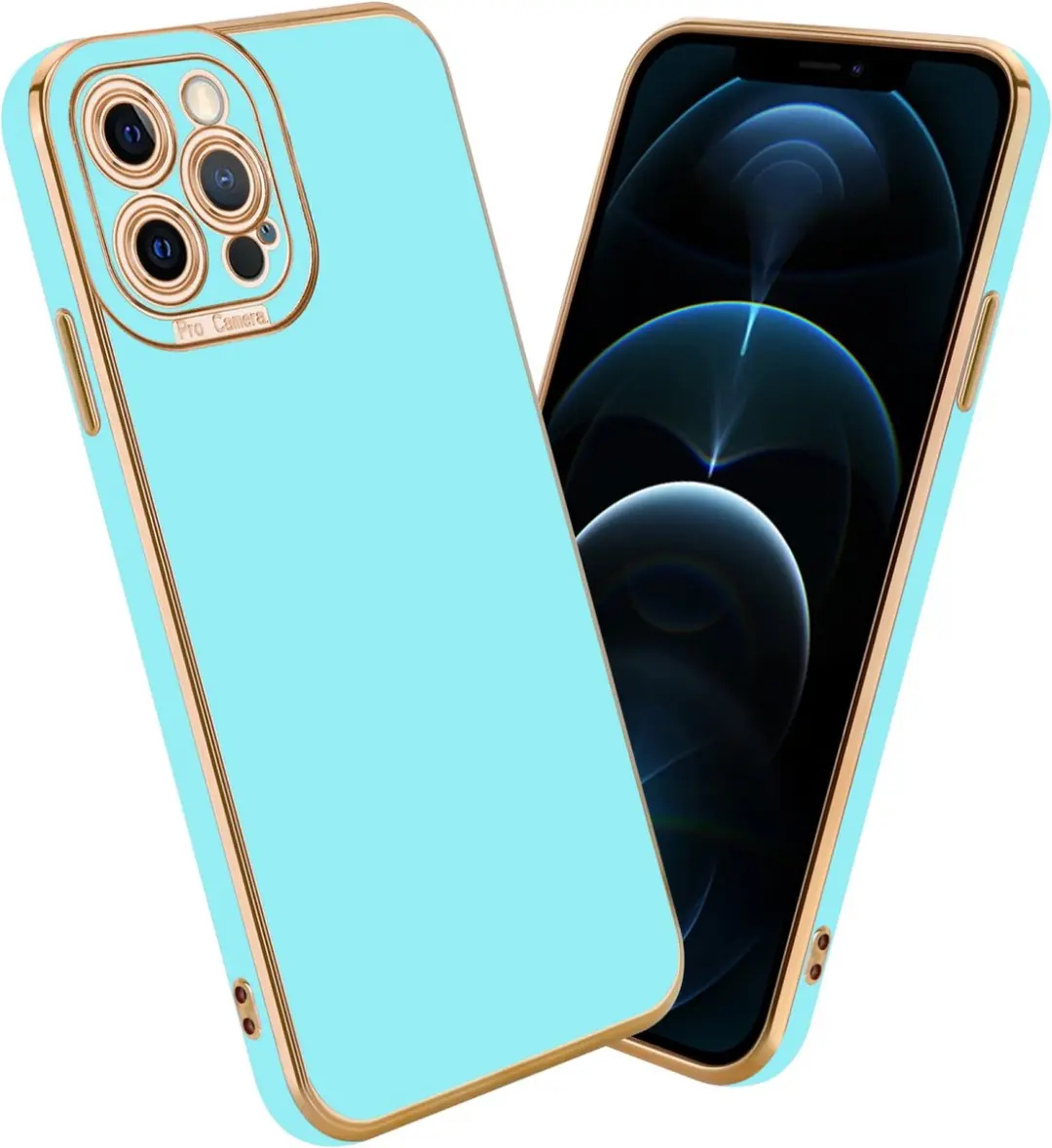 Cadorabo Hoesje geschikt voor Apple iPhone 12 PRO in Glossy Turqouise