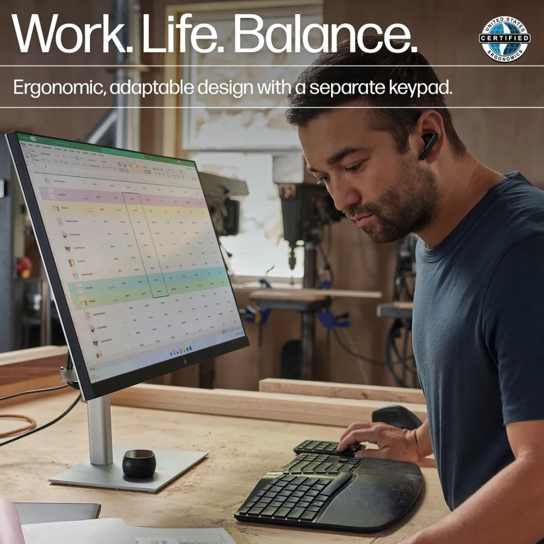 HP 960 Ergonomisch Draadloos Toetsenbord - Zwart ISO - afbeelding 6 van 6