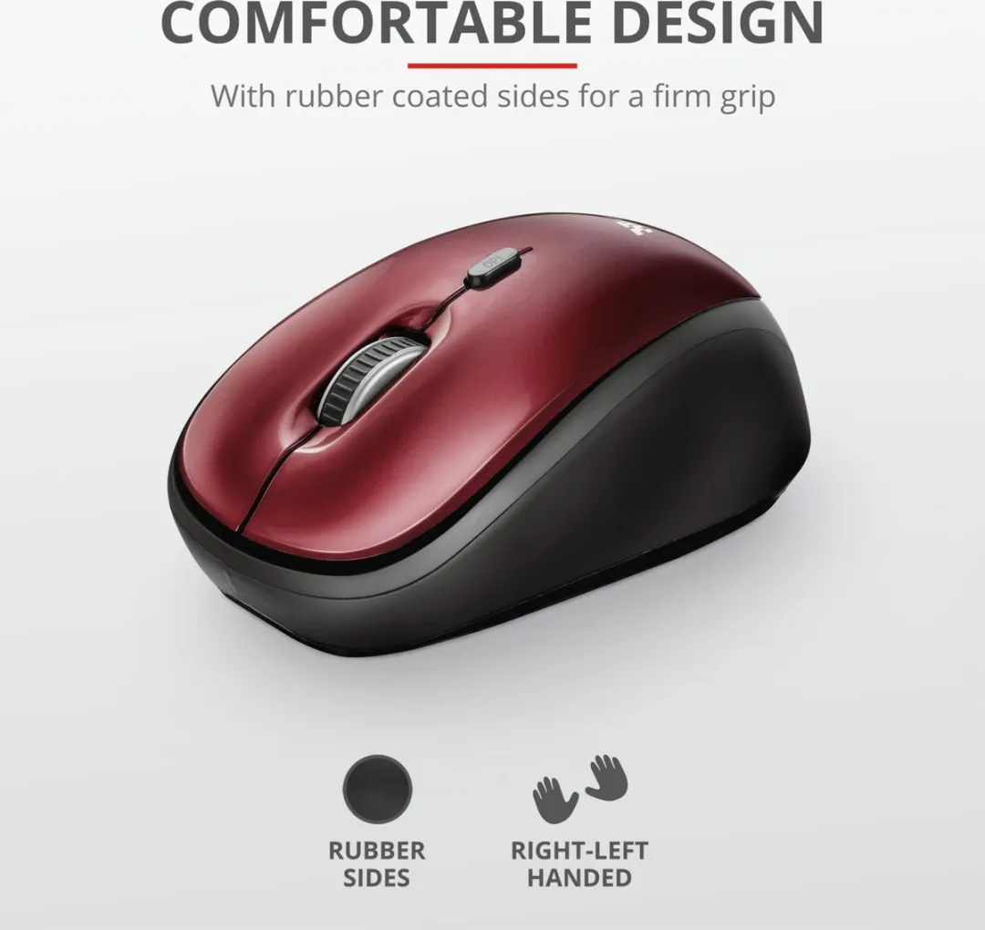 Trust Yvi 19522 Draadloze Mini Muis - Rood