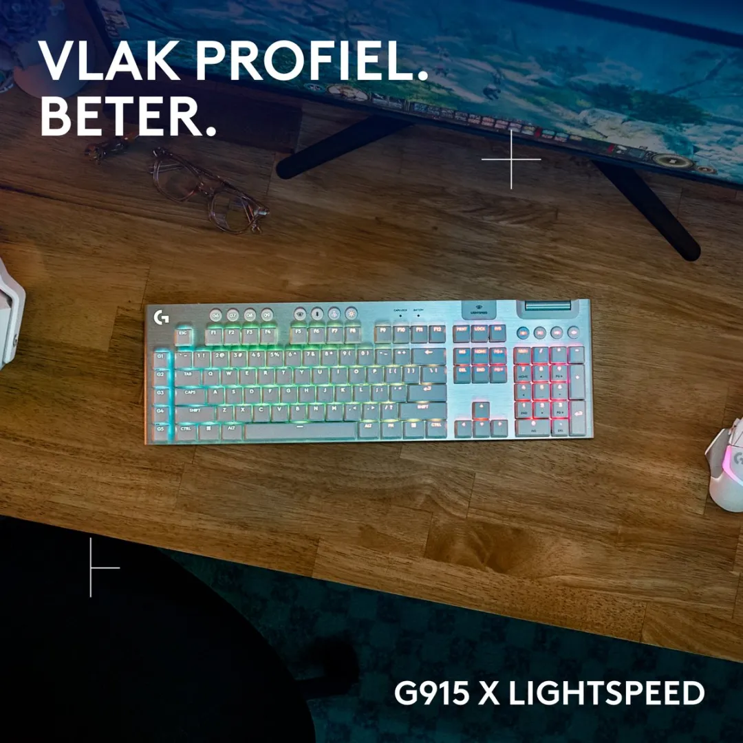 Logitech G915 X Lightspeed - Draadloos Gaming Toetsenbord - Tactile - Qwerty - Wit
