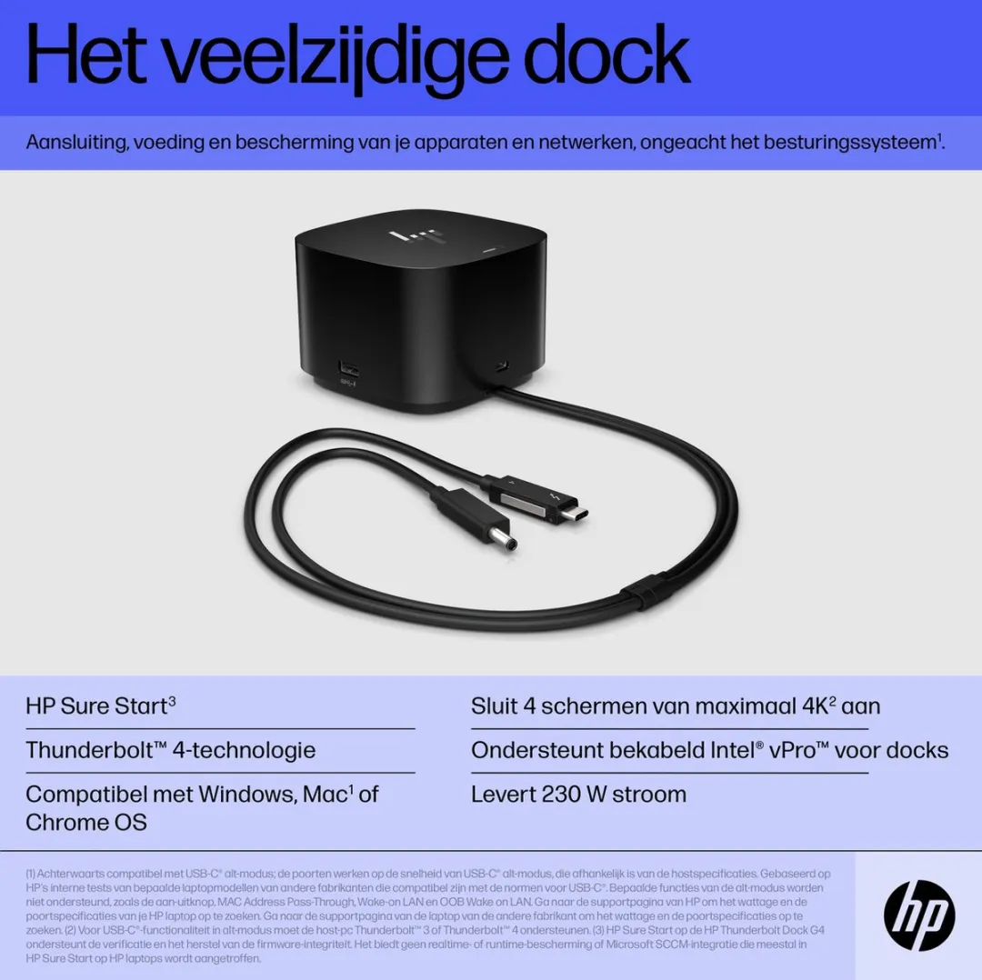 HP Thunderbolt Dock 280W G4 4J0G4ET#ABB - Zwart