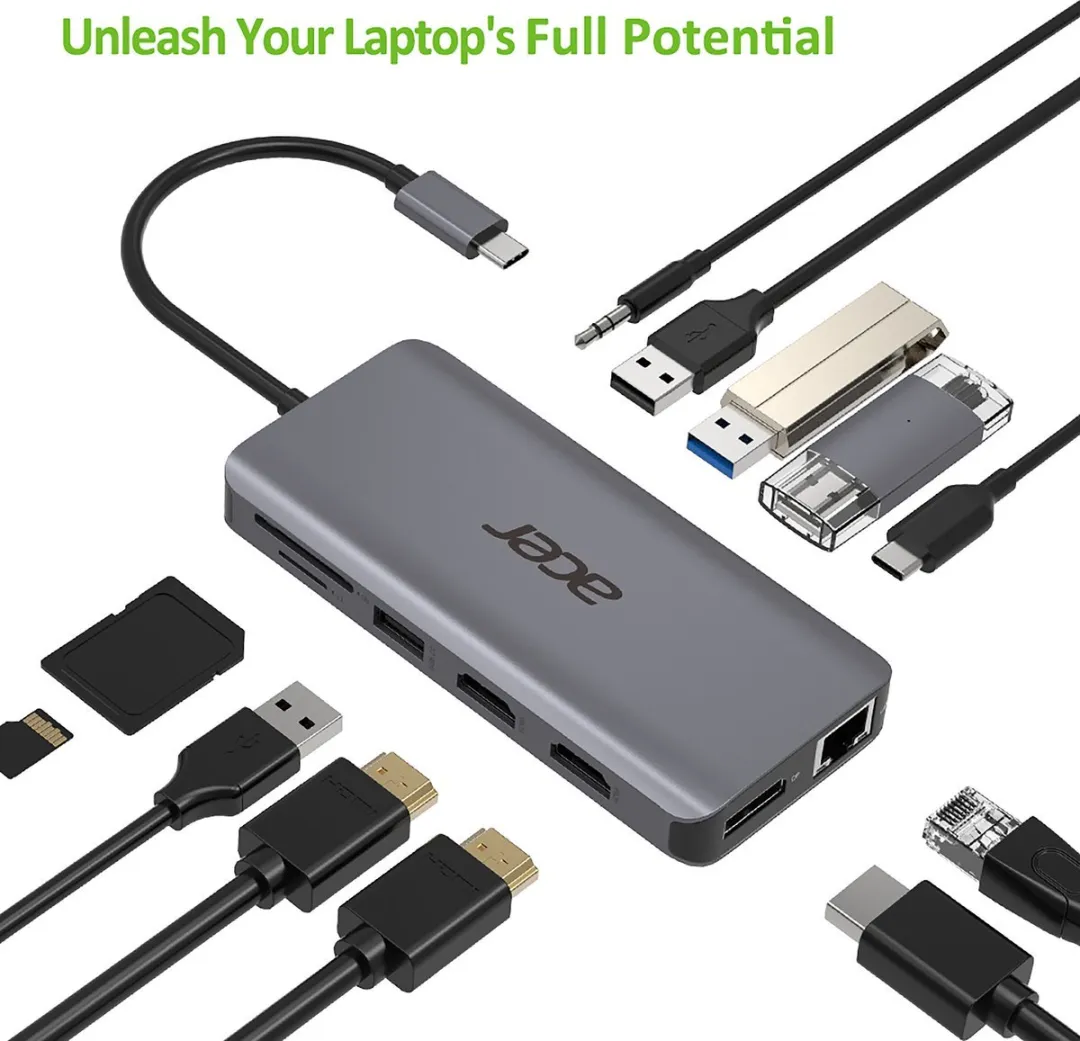 Acer 12-in-1 HP.DSCAB.009 Docking Station - 4K HDMI - Zwart