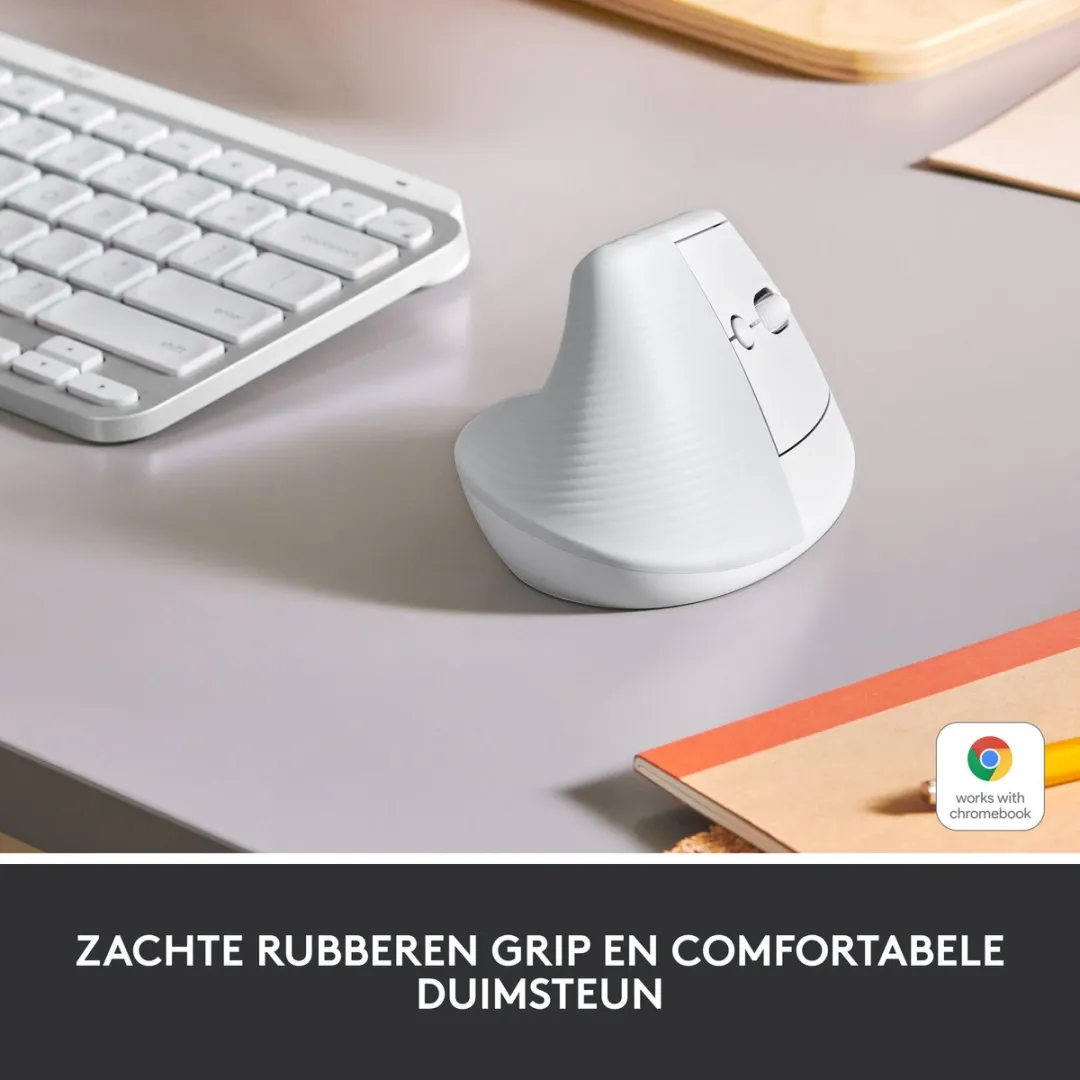 Logitech Lift 910-006475 Verticale Ergonomische Muis - Rechtshandig - Wit