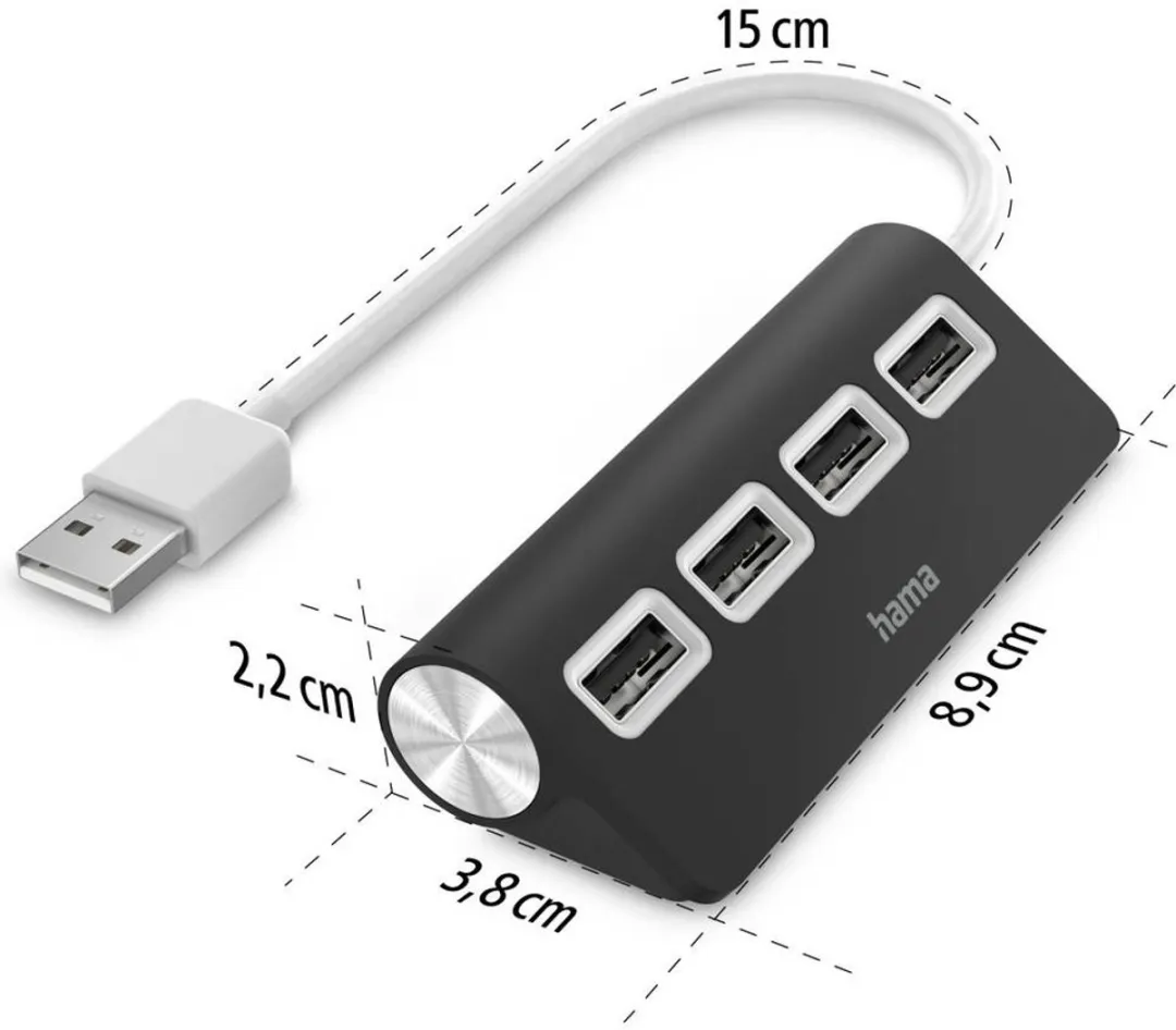 Hama USB Hub 00200119 - 1 Poort - Zwart