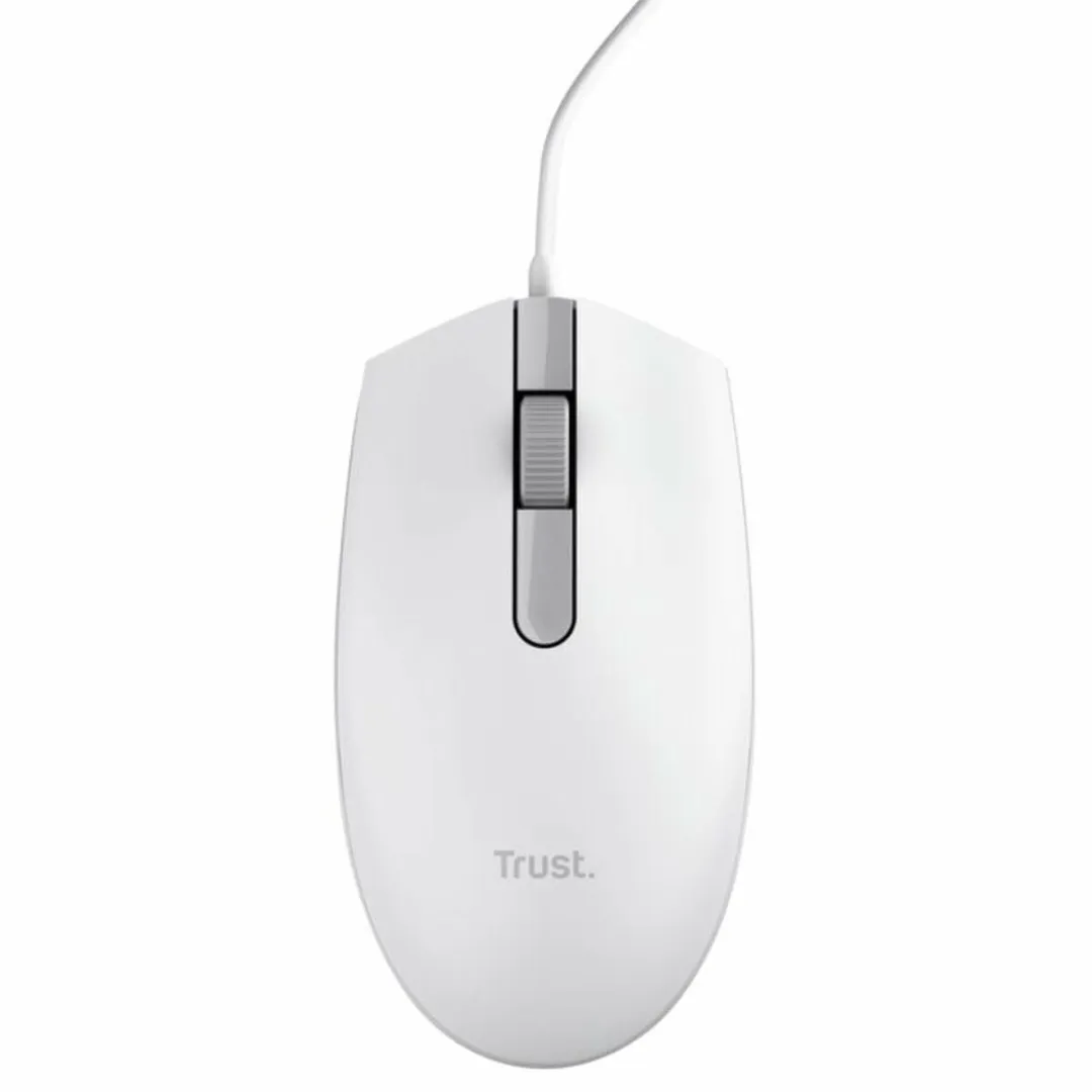 Trust TM-101W Ambidextrous USB Muis - 1200 DPI - Wit