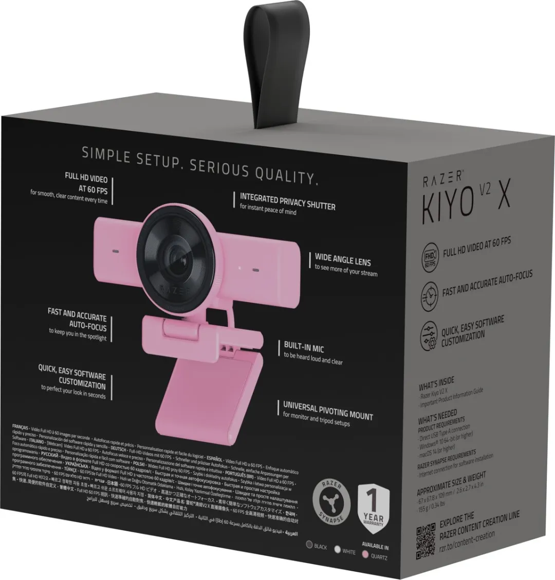 Razer Kiyo V2 X Webcam 1440p Roze