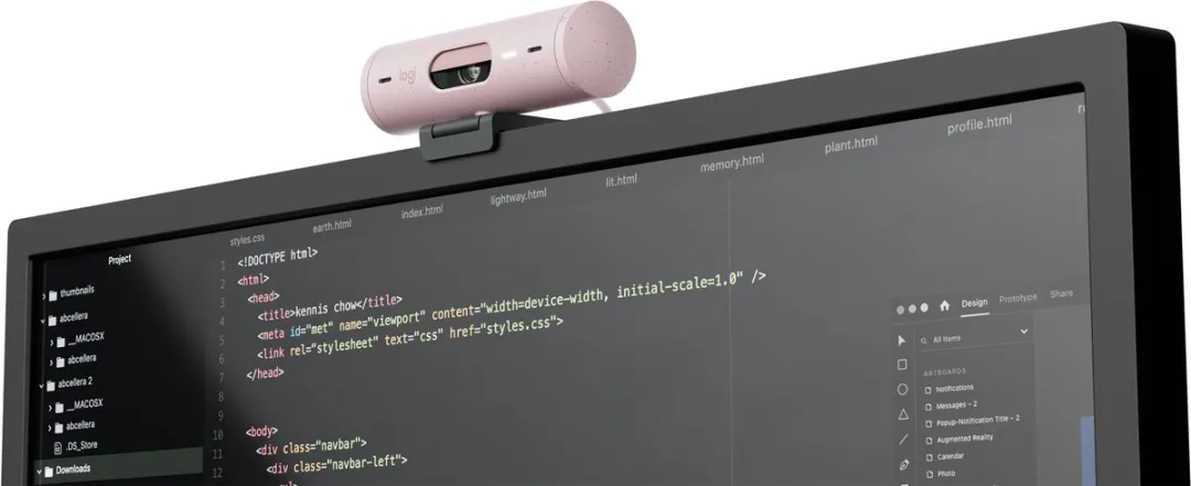 Logitech Brio 500 Webcam - 1080p - Roze