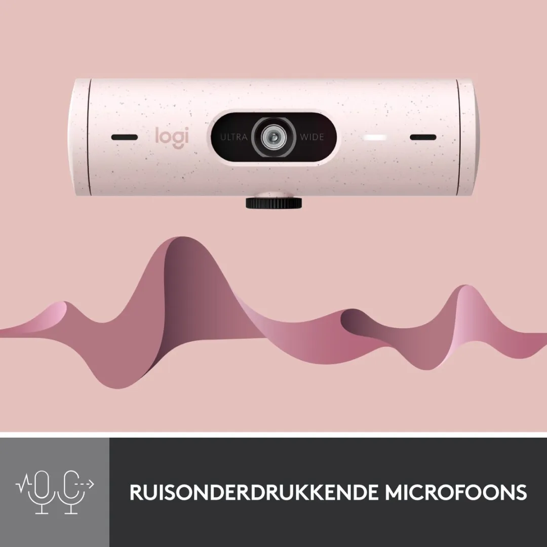 Logitech Brio 500 Webcam - 1080p - Roze - afbeelding 6 van 6
