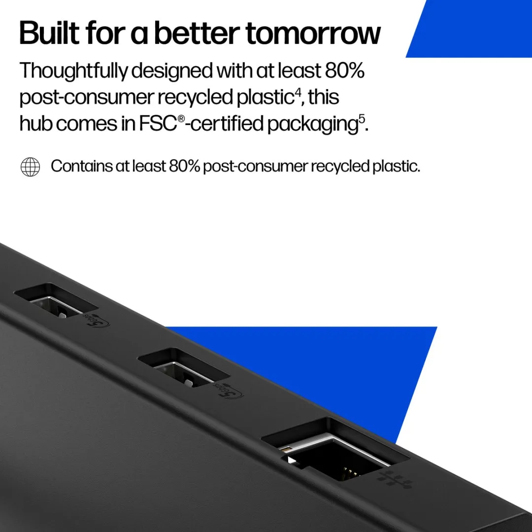 HP PRTBLE USB-C HUB B8SV8AA#ABB - Zwart