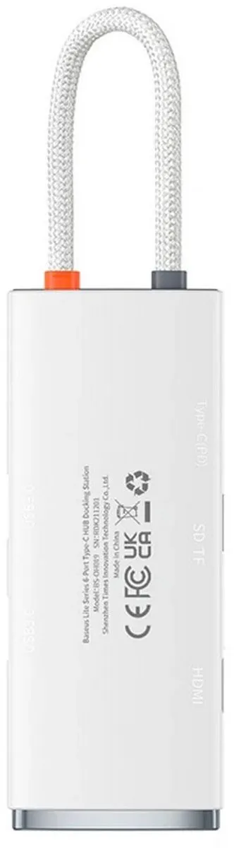 Baseus 5-in-1 Data Hub WKQX050102 - Wit