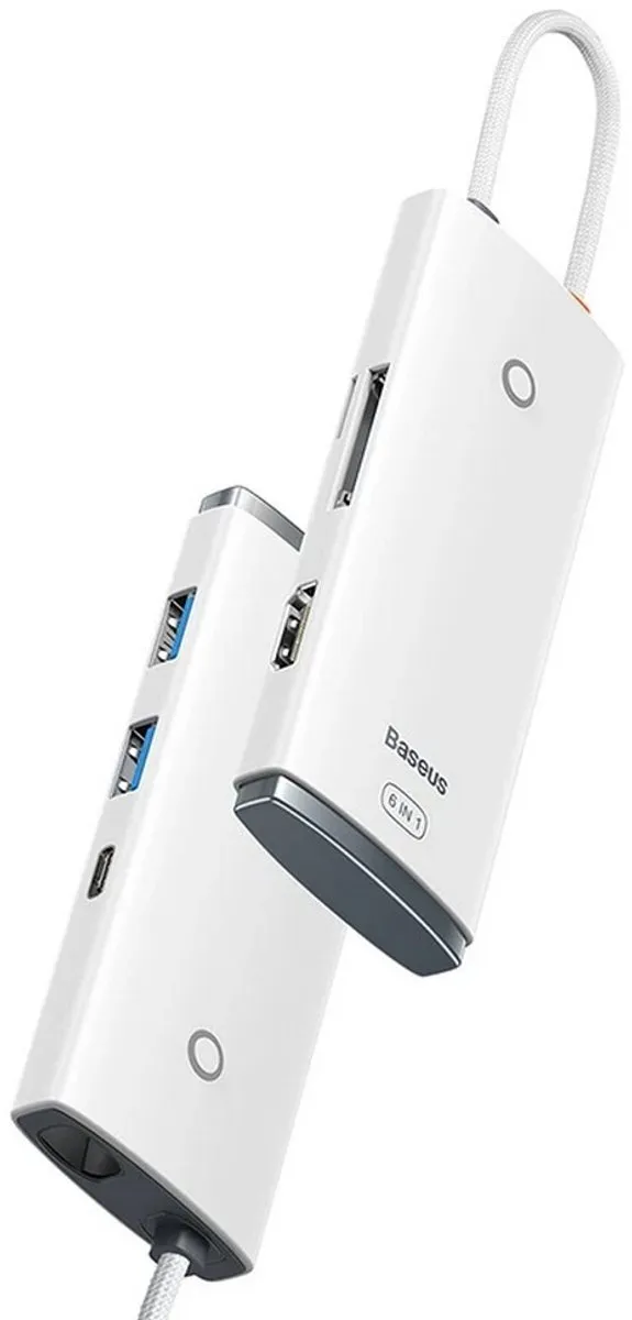 Baseus 5-in-1 Data Hub WKQX050102 - Wit