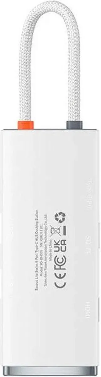 Baseus 5-in-1 Data Hub WKQX050102 - Wit