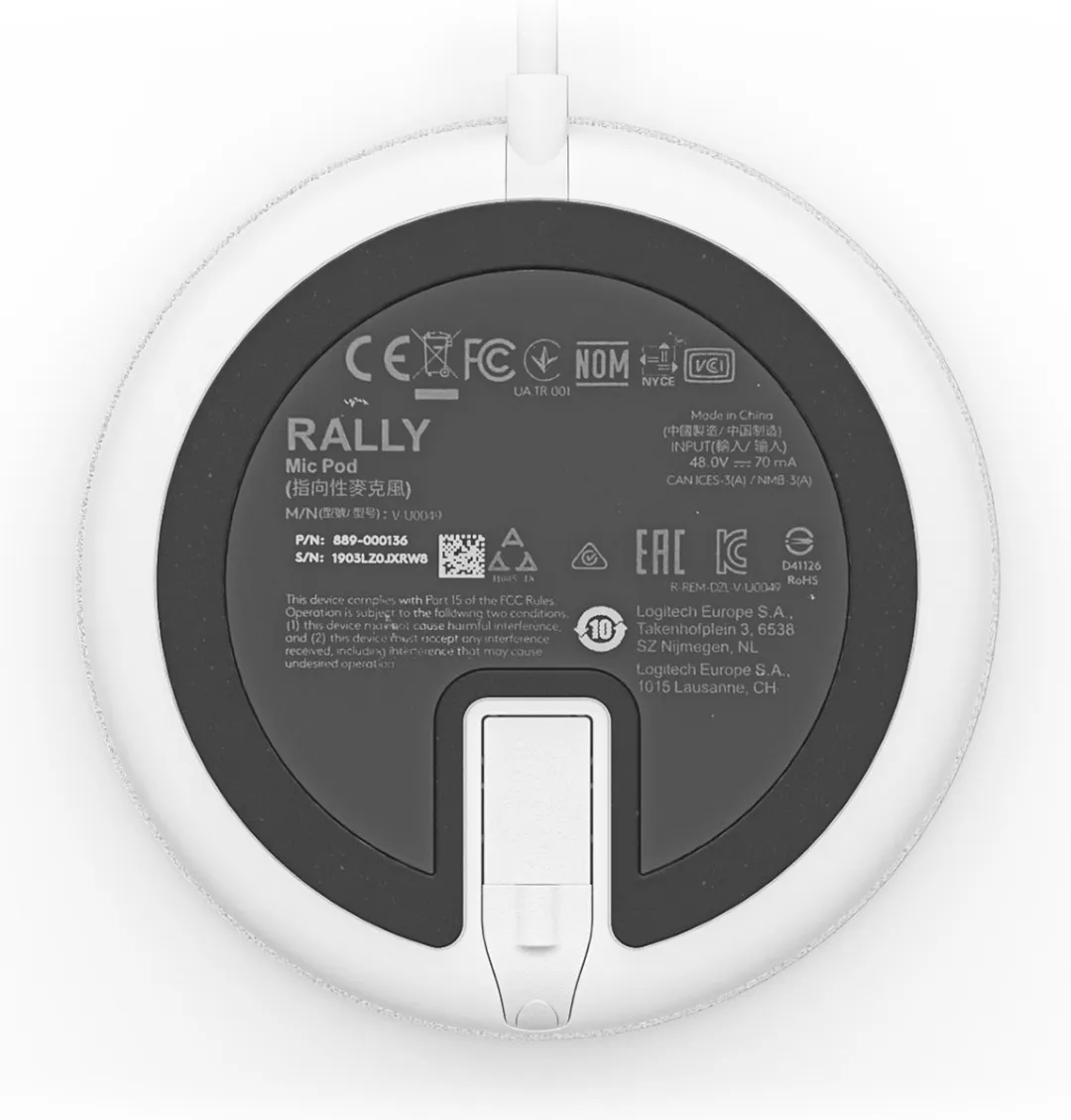 Logitech 952-000038 Microfoon - Wit