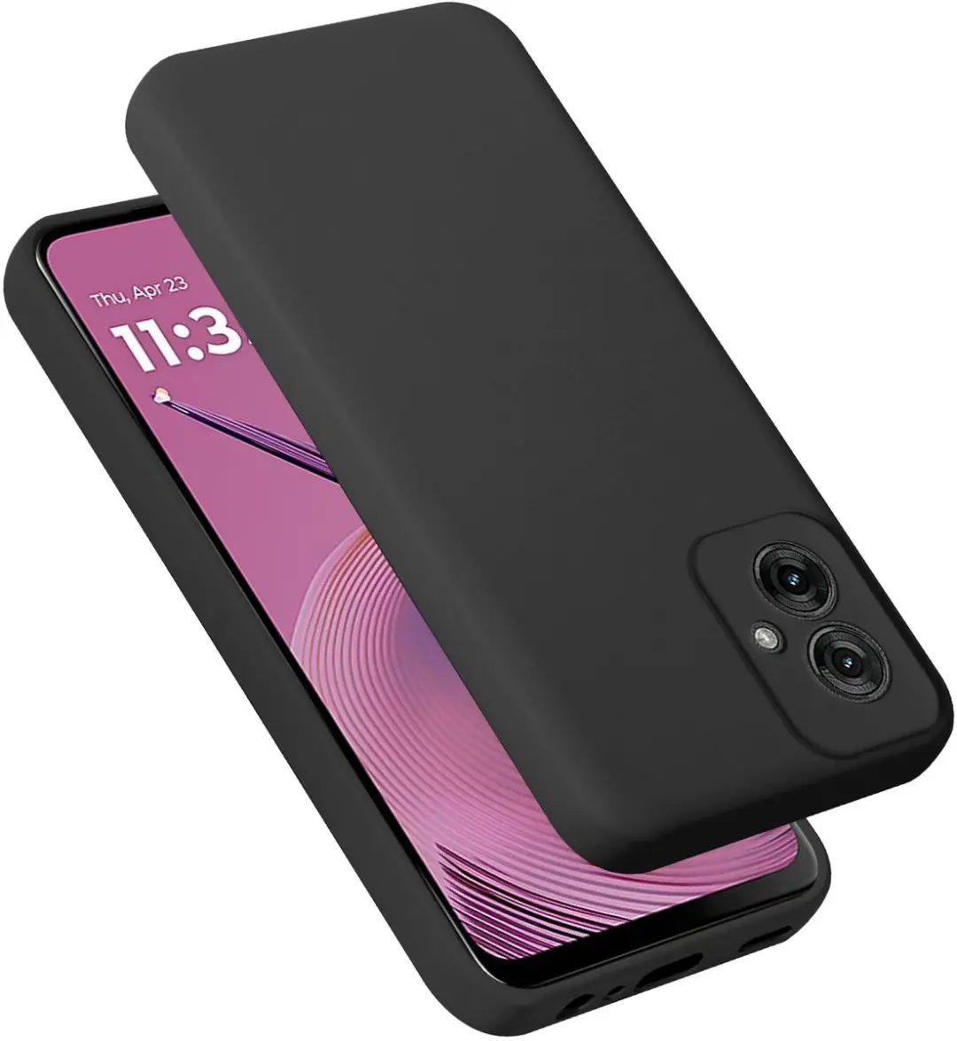 Cadorabo Hoesje geschikt voor Motorola Moto G55 in LIQUID ZWART