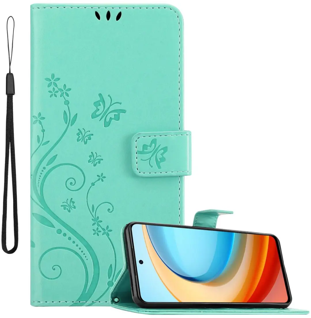Cadorabo Hoesje geschikt voor ZTE Blade A75 5G in BLOEMEN TURKOOIS