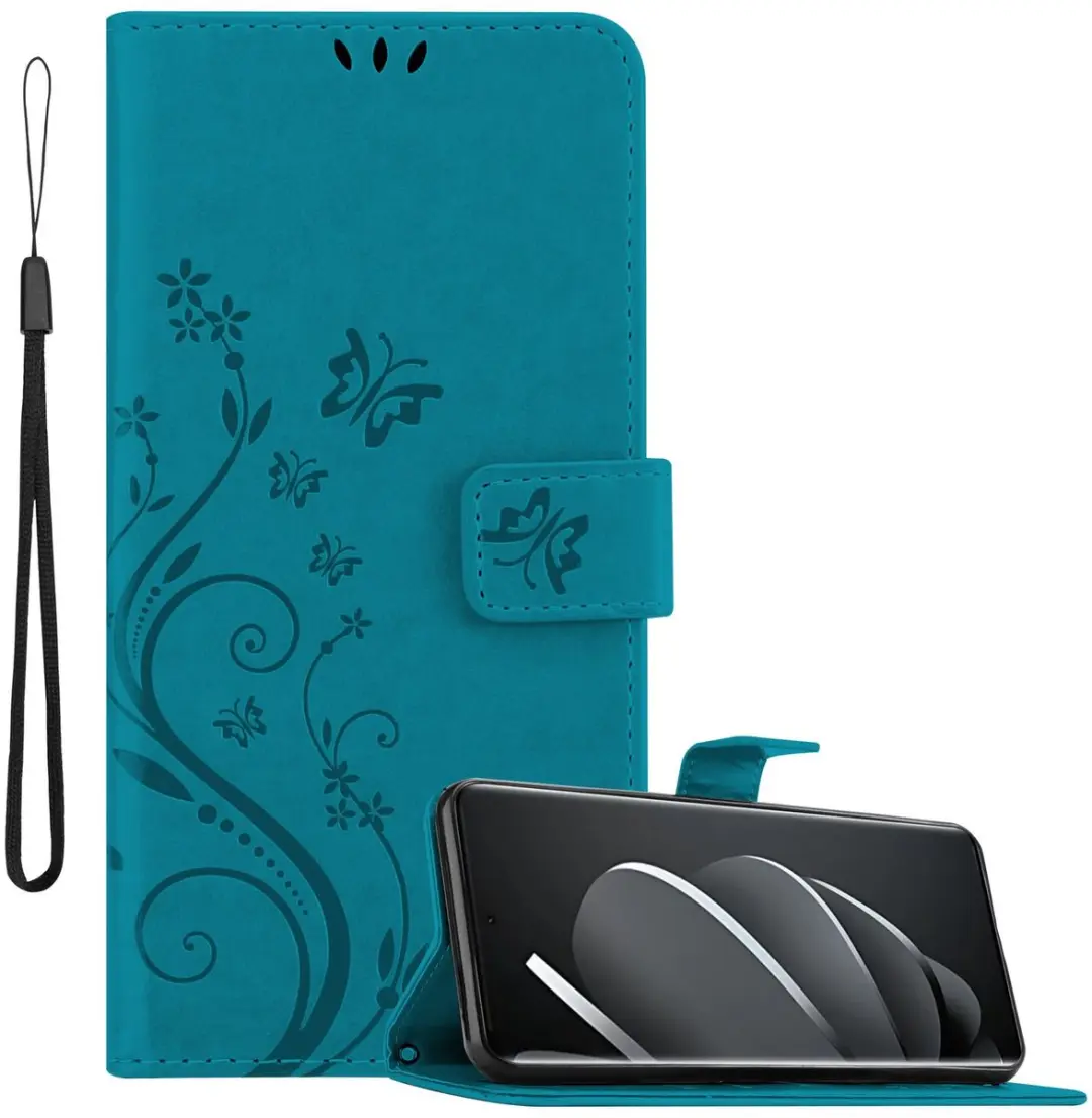 Cadorabo Hoesje geschikt voor Xiaomi RedMi Note 14 Pro 5G in BLOEMEN BLAUW