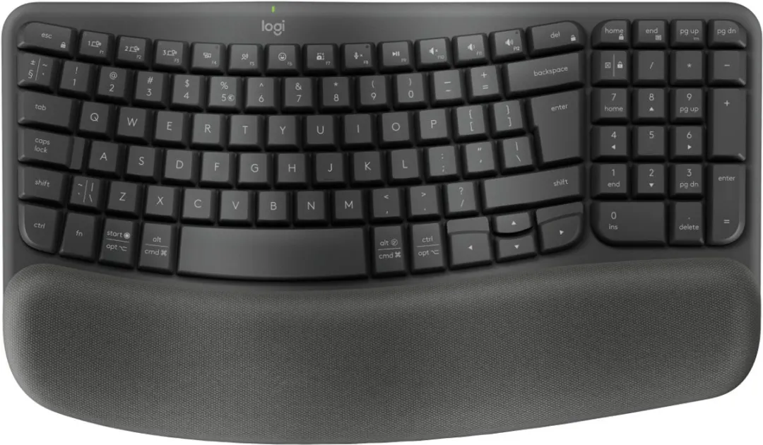 Logitech Wave Keys ERGO 920-012334 Toetsenbord - RF + Bluetooth - Grijs