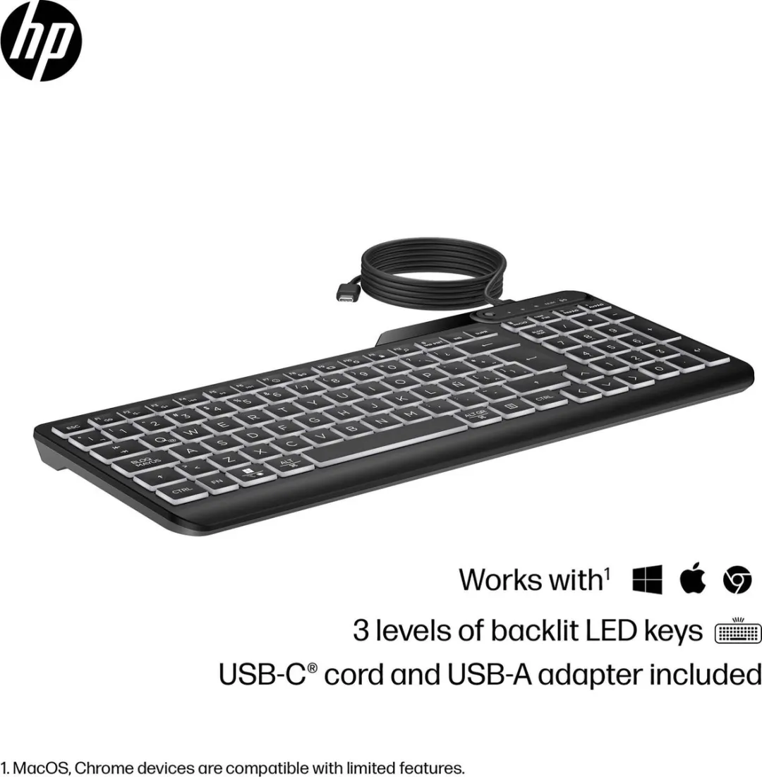 HP 405 Backlit Toetsenbord 7N7C1AA#ABB - Zwart - afbeelding 6 van 6