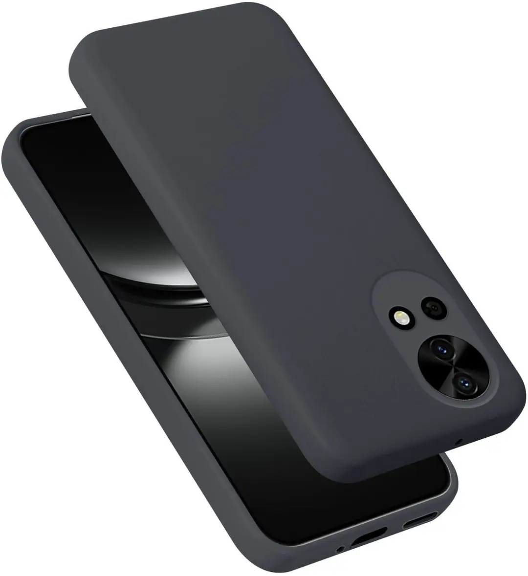Cadorabo Hoesje geschikt voor Huawei Nova 12 Case in Liquid Zwart Beschermhoes g