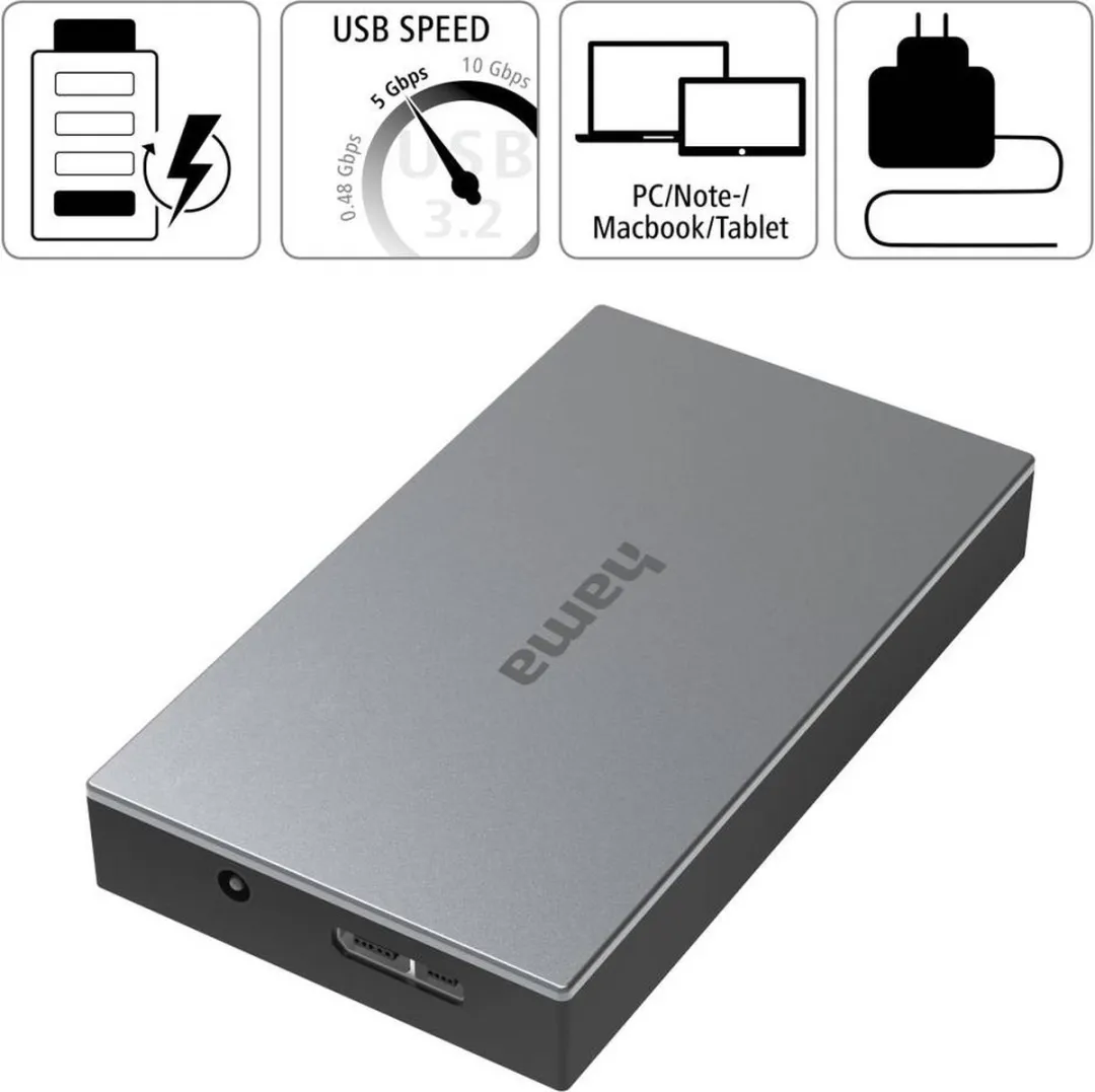Hama USB 3.0 Hub 4 Poorten 00200115 - Grijs
