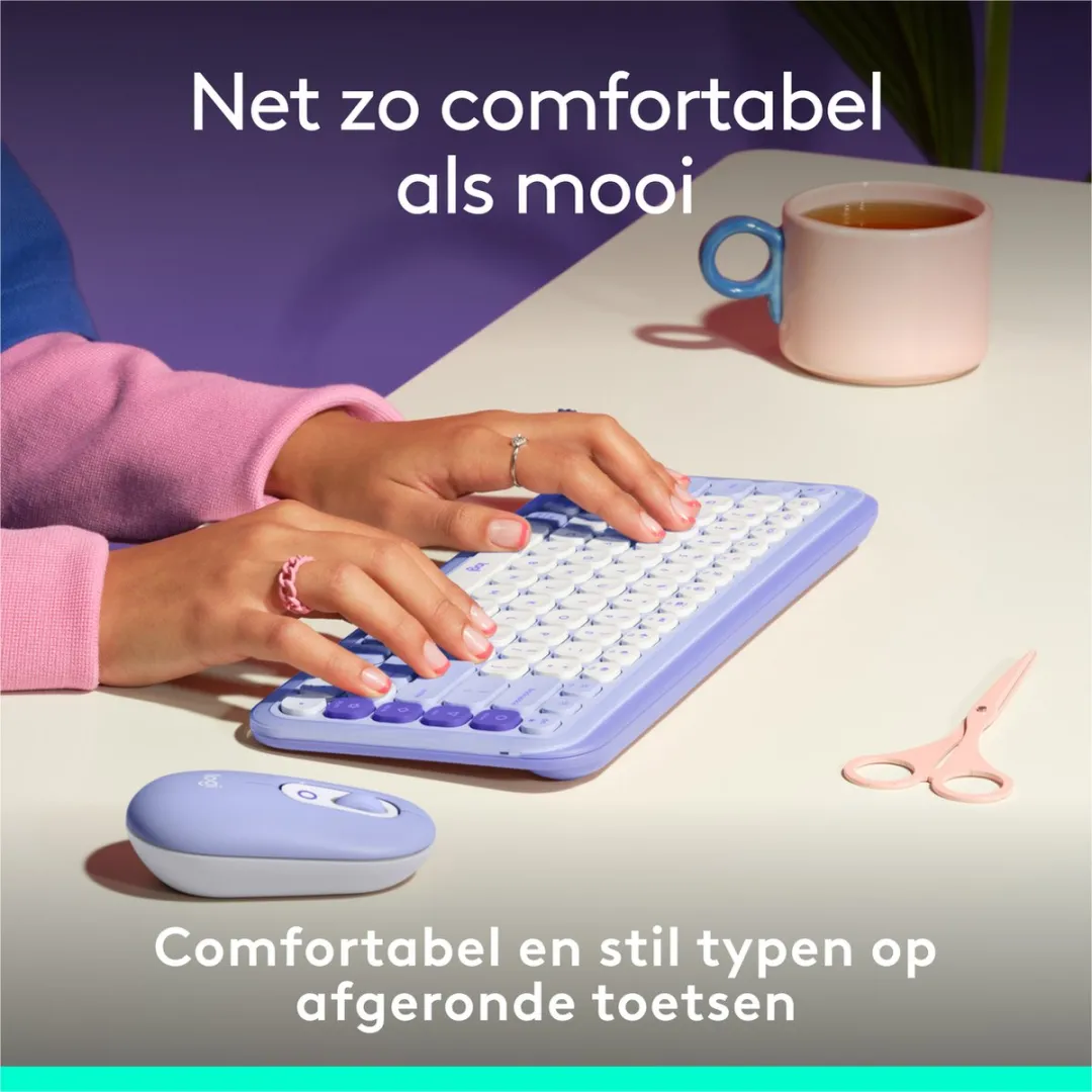 Logitech POP Icon Keys Draadloos Toetsenbord - QWERTY US - Lila