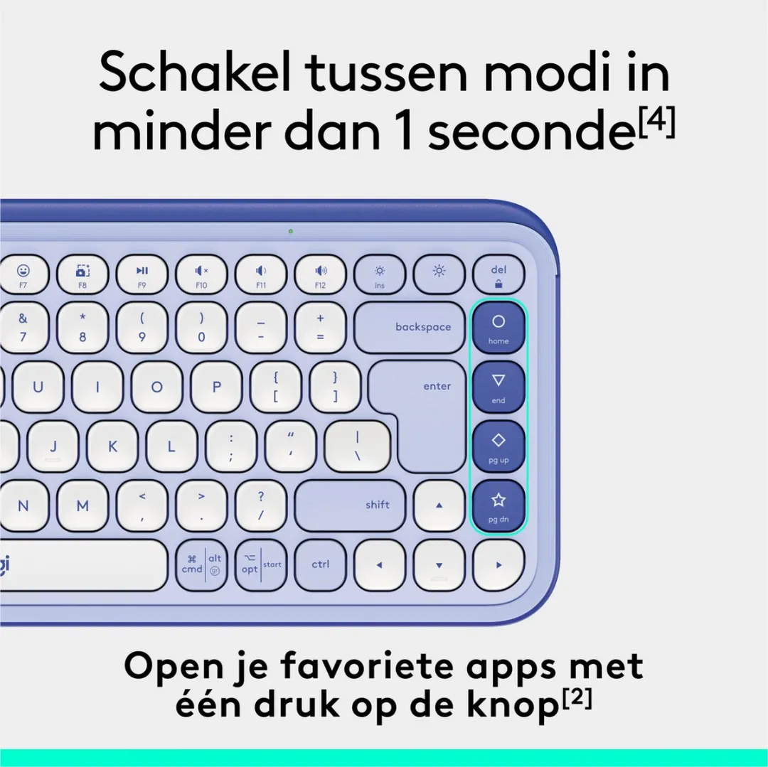 Logitech POP Icon Keys Draadloos Toetsenbord - QWERTY US - Lila