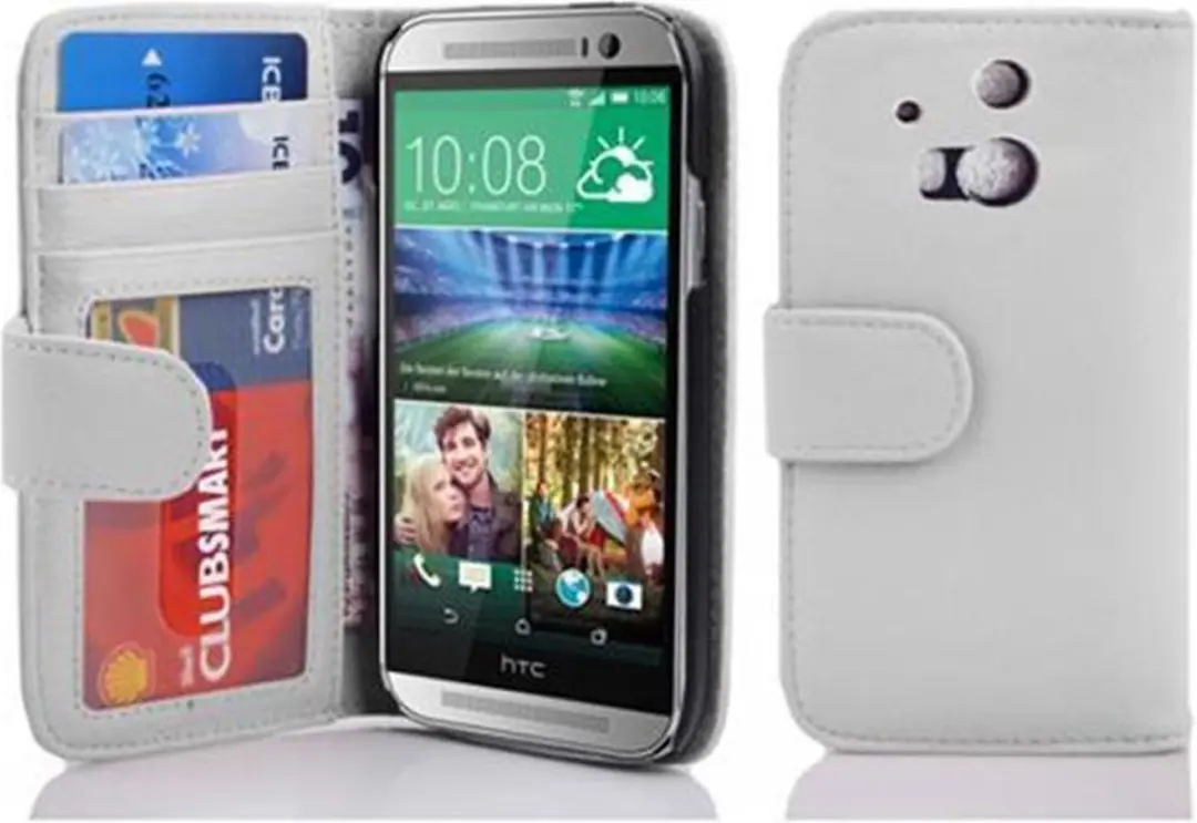 Cadorabo Hoesje geschikt voor HTC ONE M8 in MAGNESIUM WIT