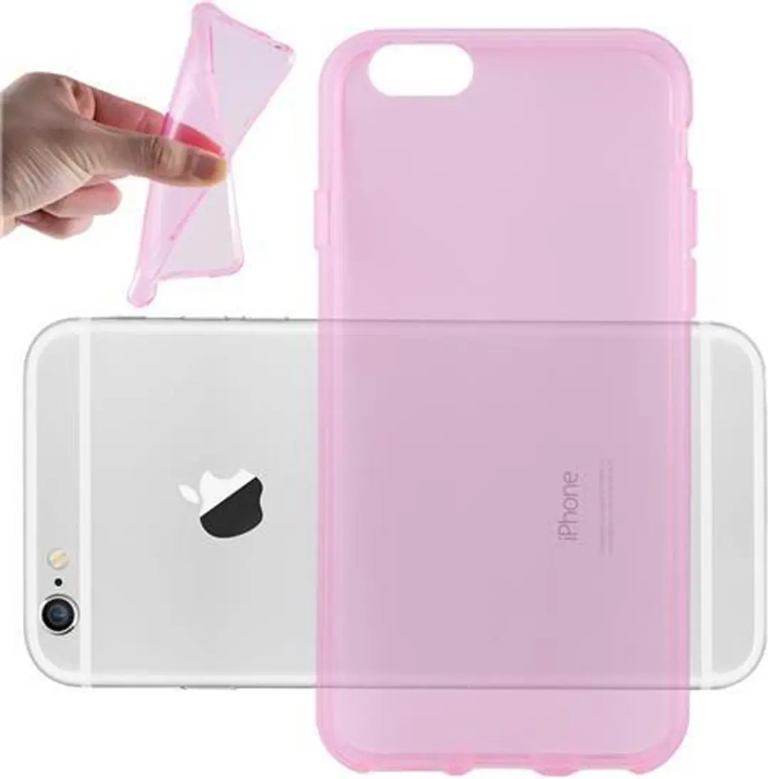 Cadorabo Hoesje geschikt voor Apple iPhone 6 / 6S in TRANSPARANT ROZE