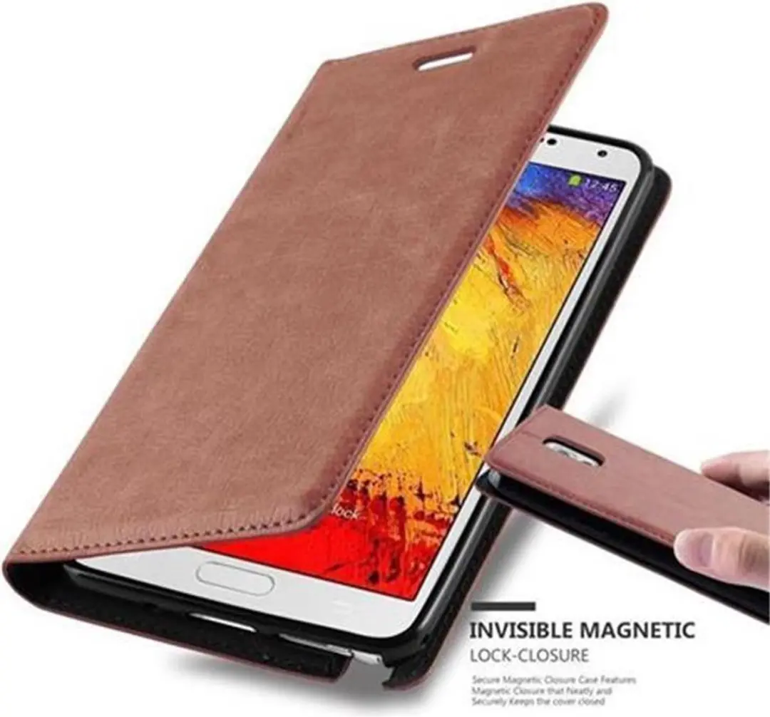 Cadorabo Hoesje geschikt voor Samsung Galaxy NOTE 3 in CAPPUCCINO BRUIN
