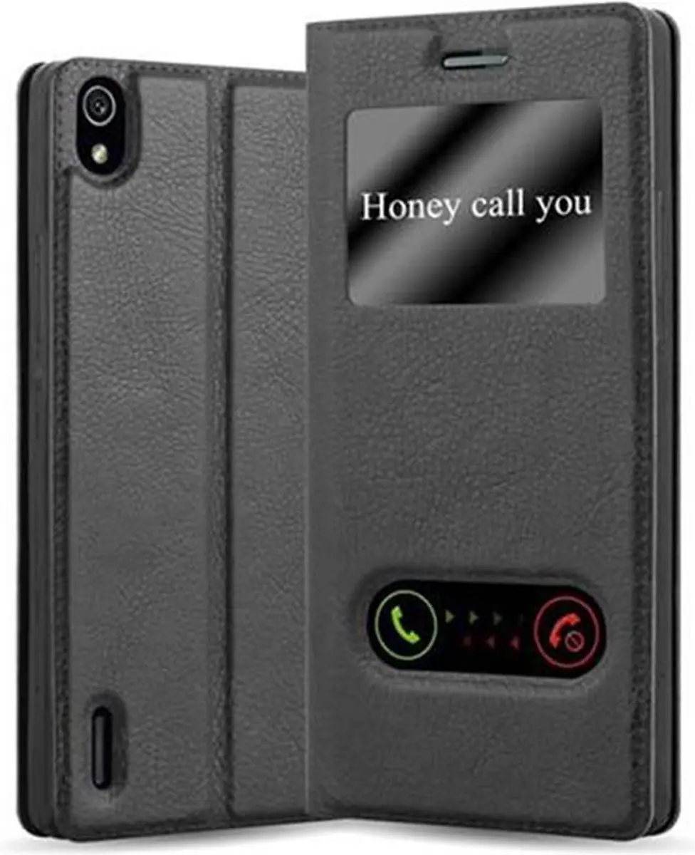 Cadorabo Hoesje geschikt voor Huawei ASCEND P7 in KOMEET ZWART