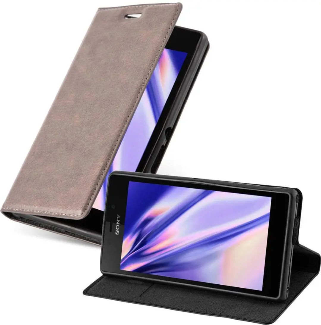 Cadorabo Hoesje geschikt voor Sony Xperia M2 / M2 AQUA in KOFFIE BRUIN