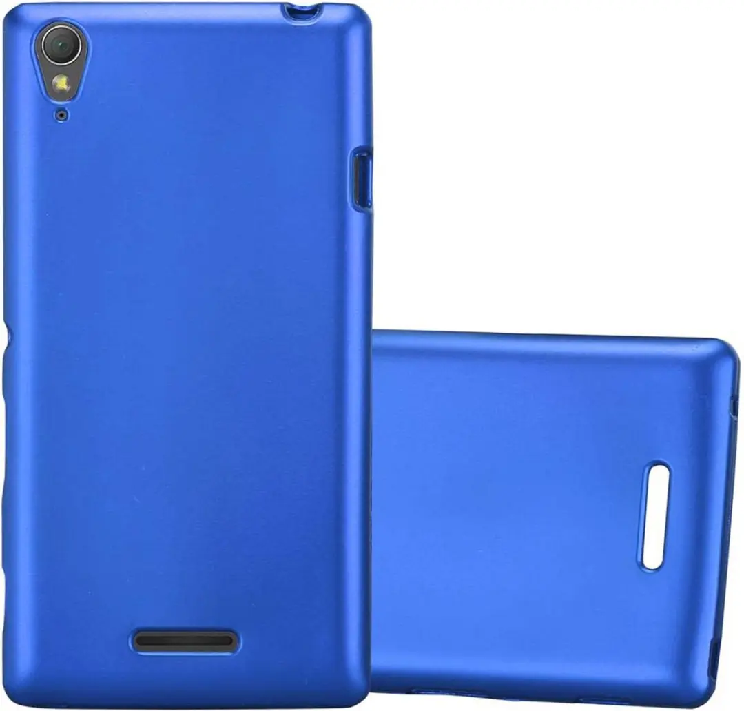 Cadorabo Hoesje geschikt voor Sony Xperia T3 in METAAL BLAUW